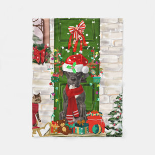 Great Dane Dog Christmas Fleece Blanket