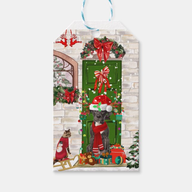 Great Dane Dog Christmas   Gift Tags (Front)