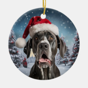 Great Dane Dog Christmas Keepsake Ceramic Ornament