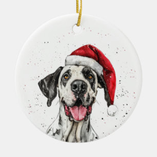 Great Dane Dog Christmas Personalized Ceramic Ornament
