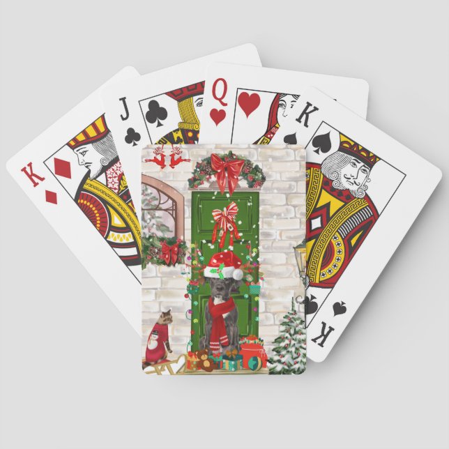 Great Dane Dog Christmas   Playing Cards (Back)