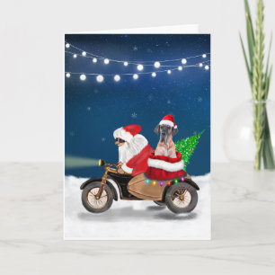 Great Dane dog Christmas Santa Claus  Card
