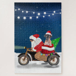 Great Dane dog Christmas Santa Claus  Jigsaw Puzzle