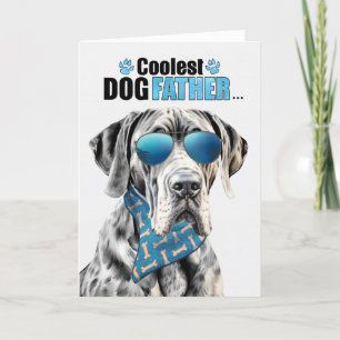 Great Dane Dog Coolest Dad Father's Day Holiday Card