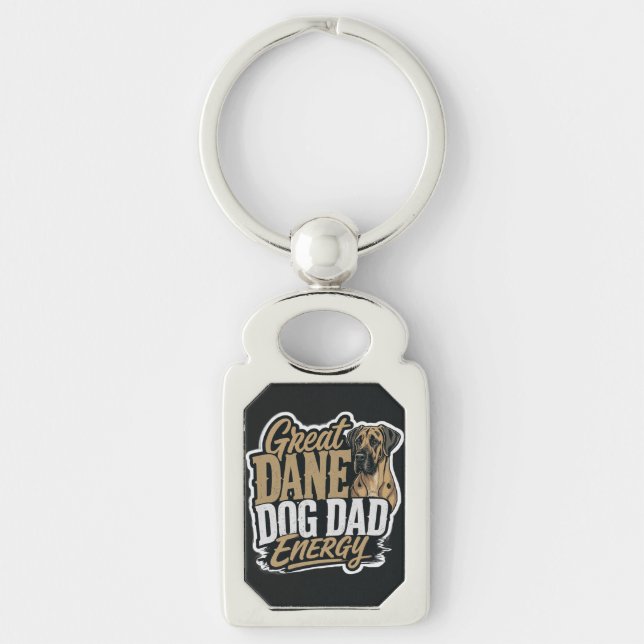 Great Dane Dog Dad Energy  Key Ring (Front)