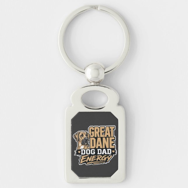 Great Dane Dog Dad Energy  Key Ring (Front)