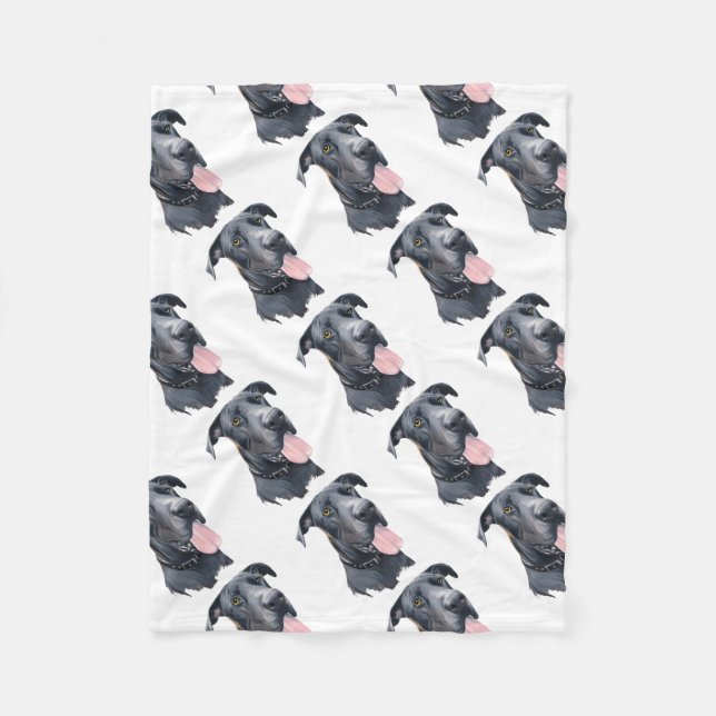 Great Dane Dog Fleece Blanket (Front)