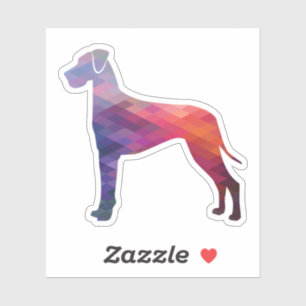 Great Dane Dog Geometric Silhouette Purple