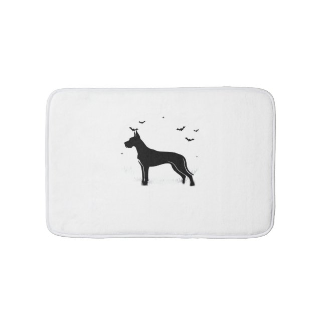 Great Dane Dog – Halloween Moon Silhouette Classic Bath Mat (Front)