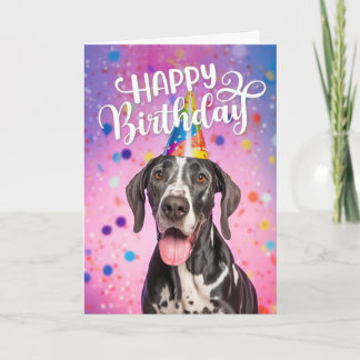 Great Dane Dog Happy Birthday Card