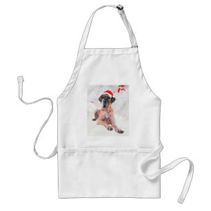 Great Dane Dog Hat Merry Christmas Standard Apron