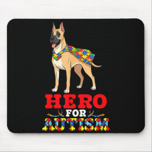 Great Dane Dog Hero For Autism Awareness Accept Su Mouse Pad