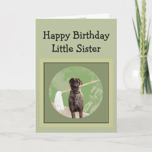 Great Dane Dog Humour Birthday Little Sister Fun Card