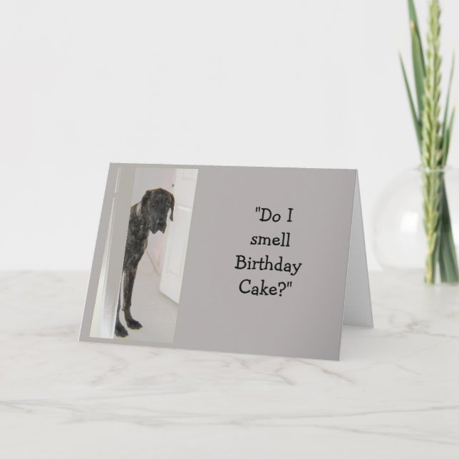 Great Dane Dog Humour DAD Birthday Cake Fun Card (Front)