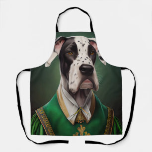 Great Dane Dog in St. Patrick's Day Dress Apron
