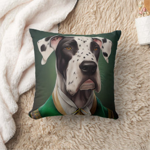Great Dane Dog in St. Patrick's Day Dress  Cushion