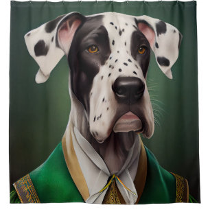 Great Dane Dog in St. Patrick's Day Dress Shower Curtain