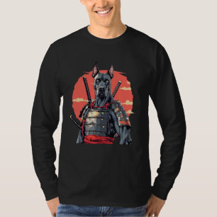 Great Dane Dog Japanese Ukiyo e Style Samurai Dogs T-Shirt