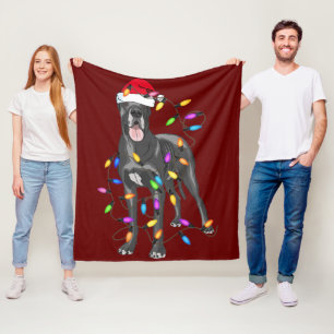 Great Dane Dog Light Decor Christmas Dog Lovers Fleece Blanket