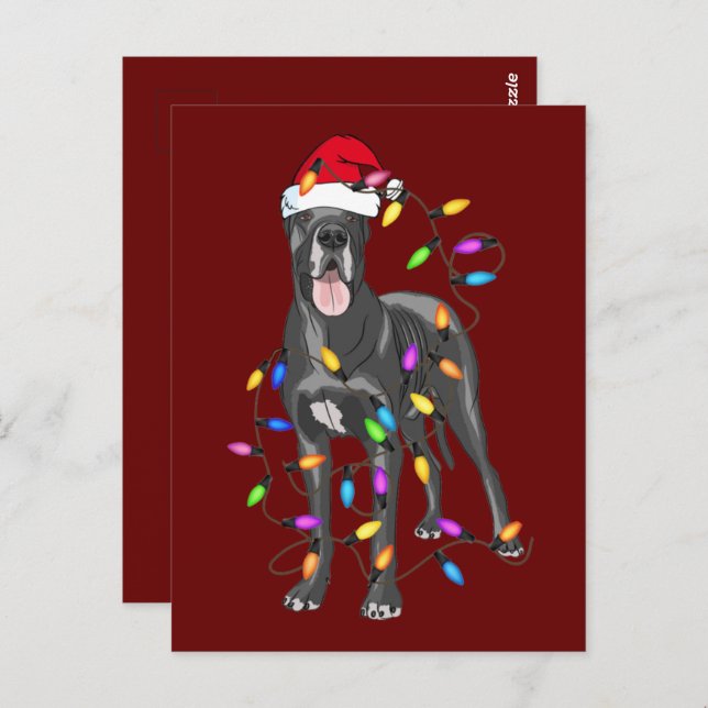 Great Dane Dog Light Decor Christmas Dog Lovers Postcard (Front/Back)