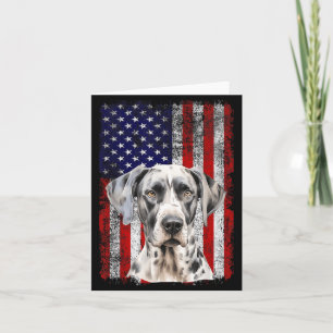 Great Dane Dog Lover US Flag 4th of July Patriotic Card