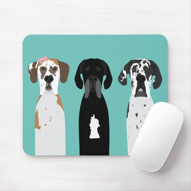 Great Dane Dog Mouse Pad (With Mouse)