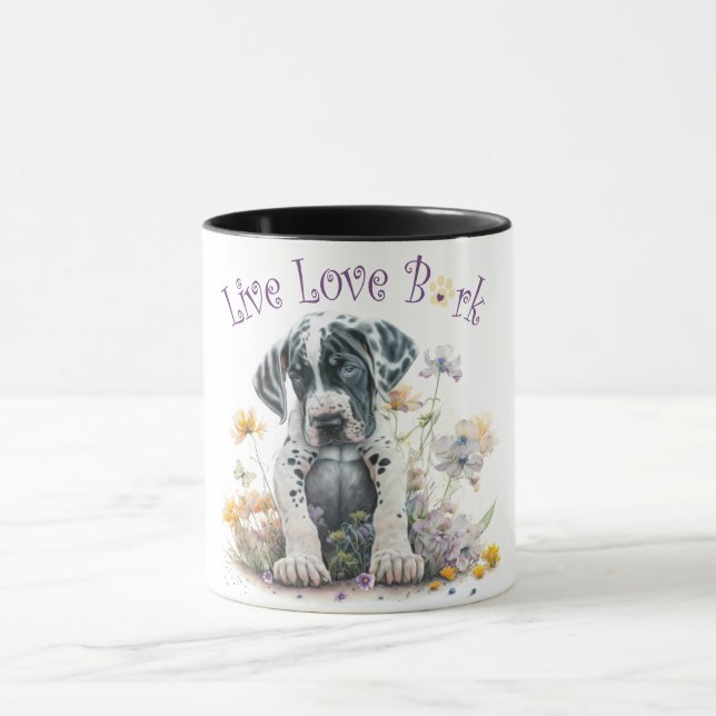 Great Dane Dog Mum Floral Mug (Center)