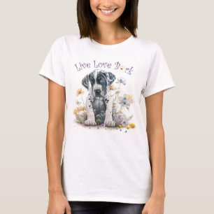 Great Dane Dog Mum Floral T-Shirt