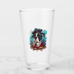 Great Dane Dog Pirate Glass
