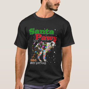 Great Dane Dog Pooping Christmas 2024 Santa Paws X T-Shirt