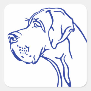 Great Dane dog portrait drawing Square Sticker