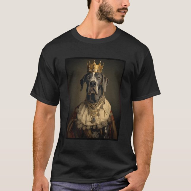 Great Dane Dog Portrait Renaissance Funny Pet Mum  T-Shirt (Front)
