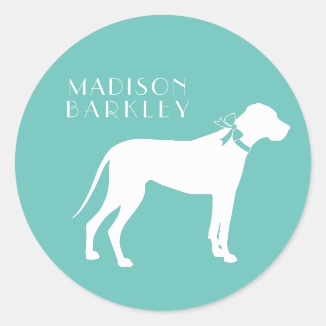 Great Dane Dog Puppy Classic Round Sticker (Front)