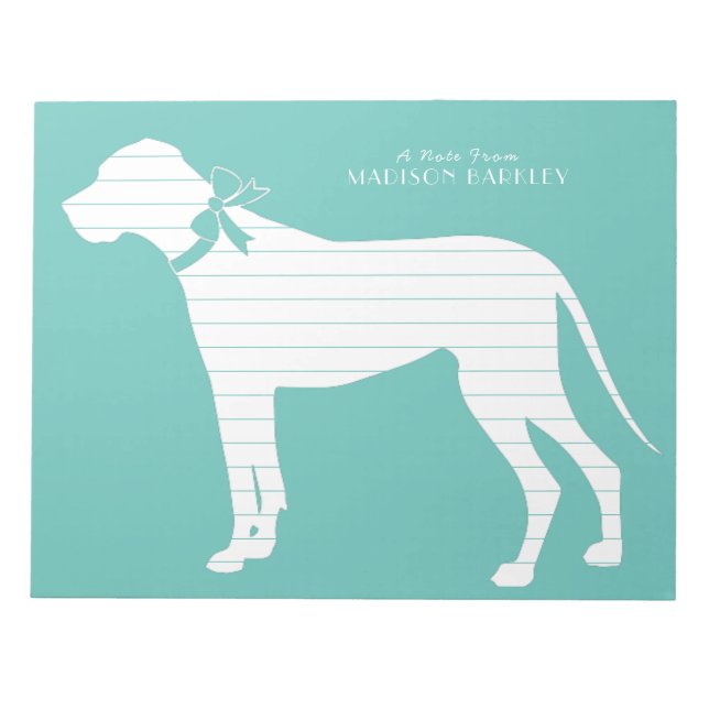 Great Dane Dog Puppy Notepad (Front)