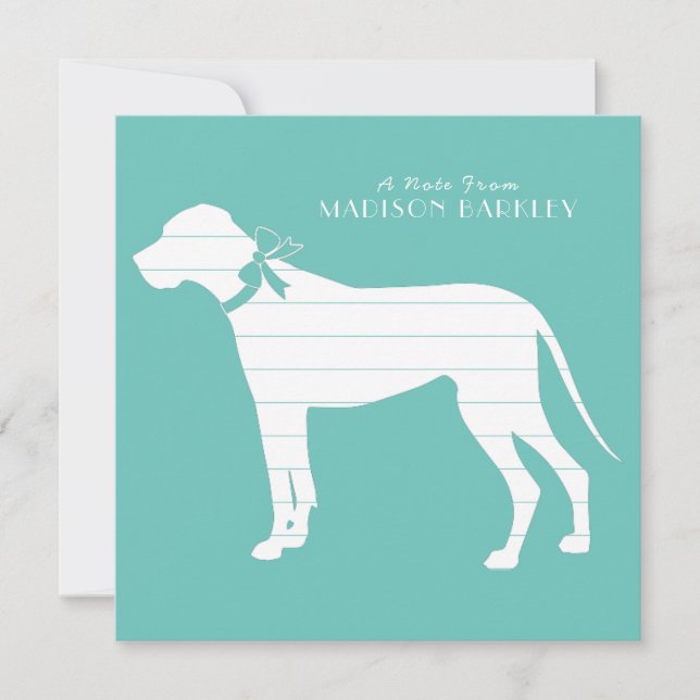 Great Dane Dog Puppy Thank You Card (Front)