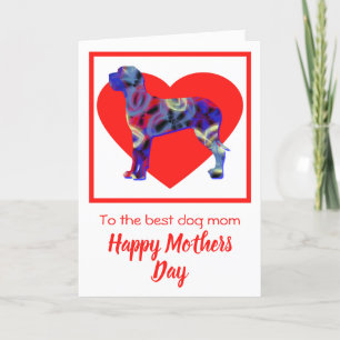 Great Dane Dog Red Heart Mother’s Day Card