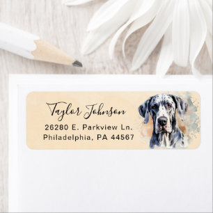 Great Dane Dog Return Address Label