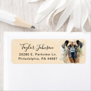 Great Dane Dog Return Address Label