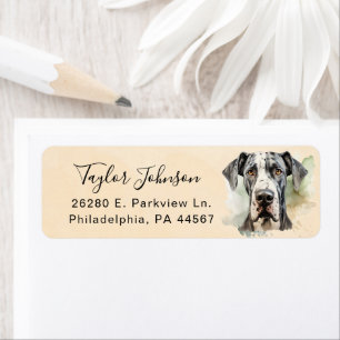 Great Dane Dog Return Address Label