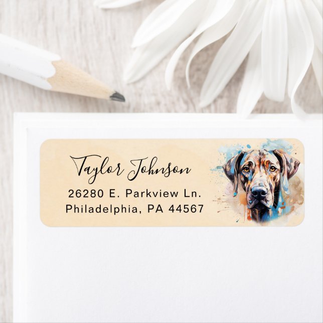 Great Dane Dog Return Address Label (Insitu)