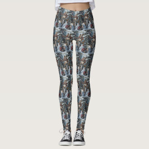 Great Dane Dog Riding Motorcycle Christmas Leggings