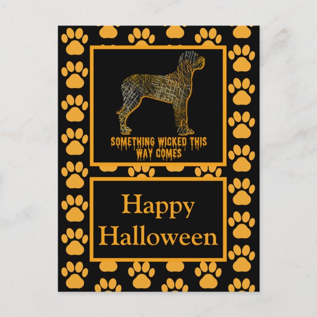 Great Dane Dog Silhouette Happy Halloween Postcard (Front)