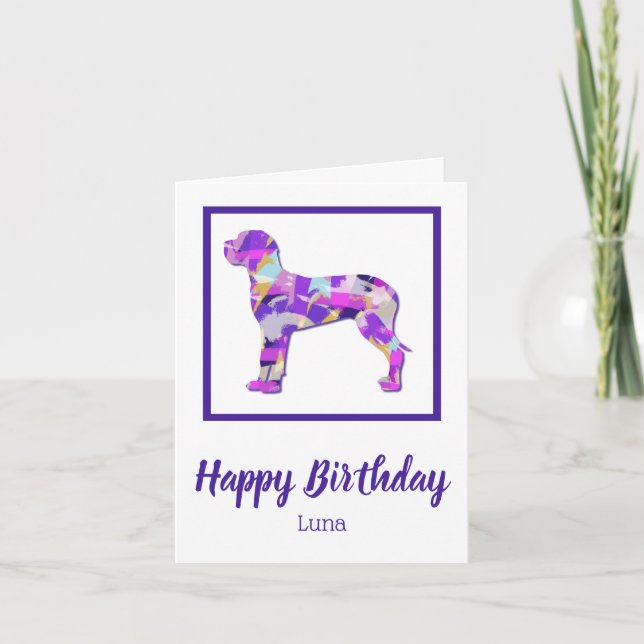 Great Dane Dog Silhouette PPY&B Birthday Card (Front)