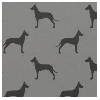 Great Dane Dog Silhouettes Pattern Grey and Black
