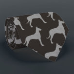 Great Dane Dog Silhouettes Pattern Grey and Black Tie<br><div class="desc">This original Great Danes pattern neck tie makes a great gift for dog dads! Available in a variety of colors, this cool tie makes a statement for anyone who loves a Great Dane. An awesome gift for the guy who wears a tie for business, or for special events like holiday...</div>