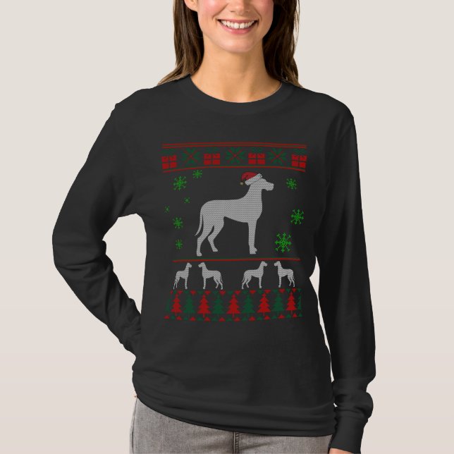 Great Dane Dog Ugly Christmas Sweater Gift for Dog (Front)