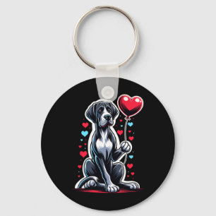 Great Dane Dog Valentine's Day Dog Owner Valentine Key Ring