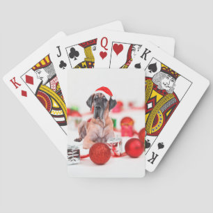 Great Dane Dog with Christmas Ornaments Gifts Playing Cards
