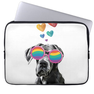 Great Dane Dog with Hearts Valentine's Day Laptop Sleeve