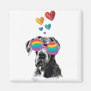 Great Dane Dog with Hearts Valentine's Day Magnet